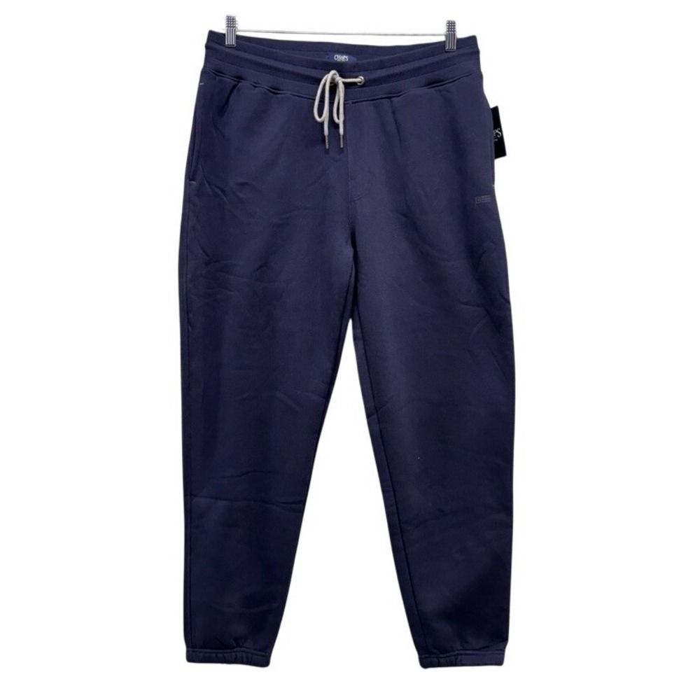 NWT Chaps Mens XL Navy Blue Fleece Lined Jogger Sweatpants Drawstring Casual